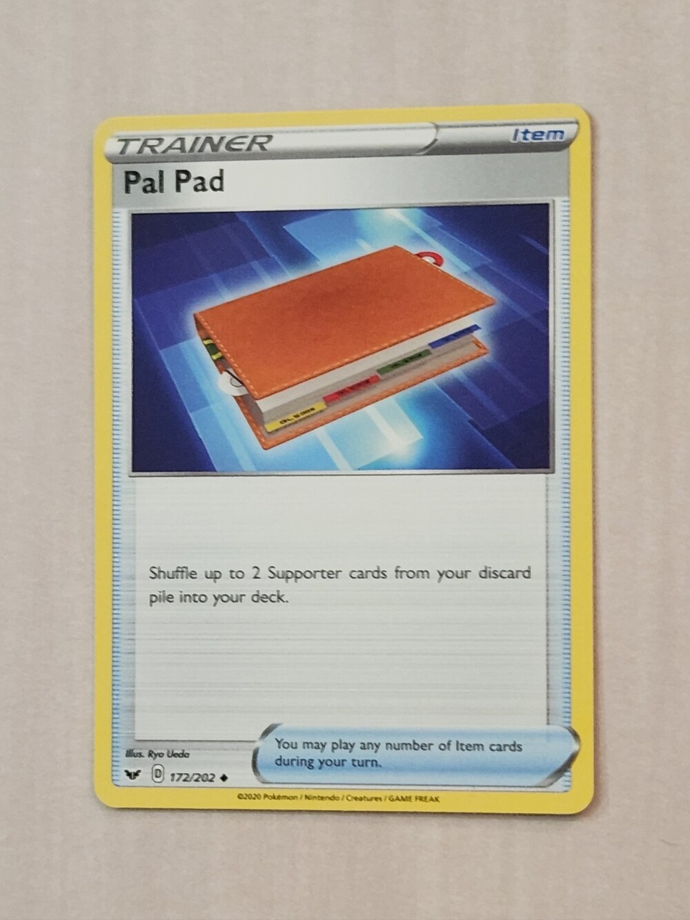 Pokemon Trainer Card PAL PAD Sword & Shield 172/202